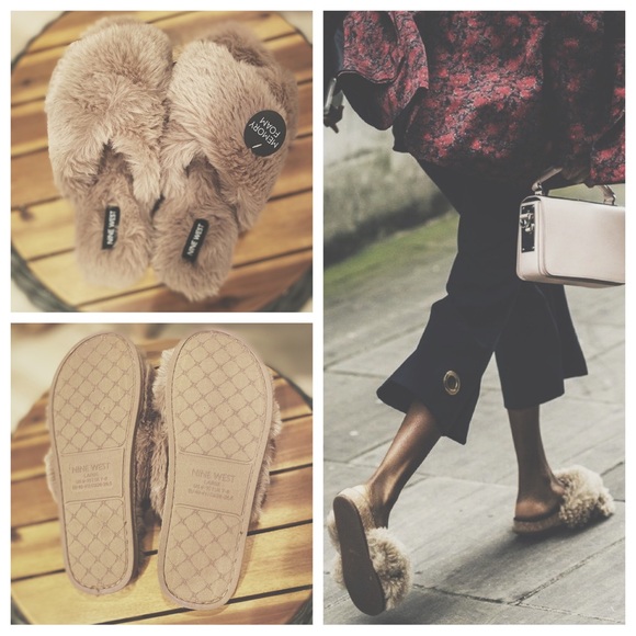 Nine West Taupe Teddy Slip Ons - Picture 3 of 11